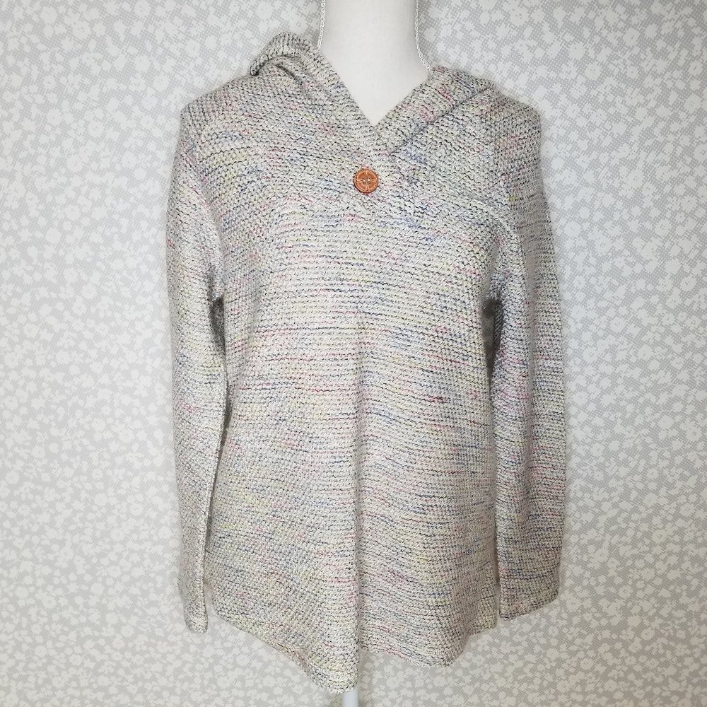 Soft Surroundings Hooded Marled Knit Sweater